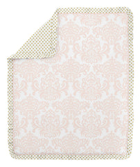 Sweet Jojo Designs Amelia crib skirt detail for tidy, polished crib appearance.