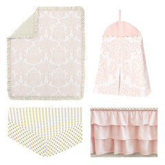 Sweet Jojo Designs Amelia fitted sheet close-up for soft, secure crib fit.