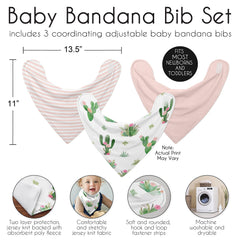Sweet Jojo Designs baby bandana bib adjustable closure keeps bib secure during feeds