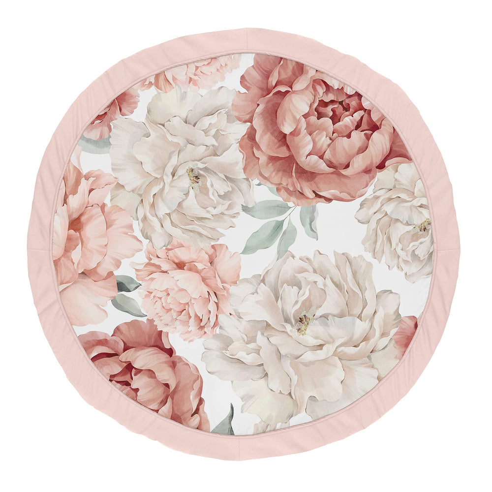Sweet Jojo Designs blush pink boho playmat round ideal for tummy time and floor play