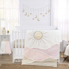 Sweet Jojo Designs desert sun crib blanket highlights soft 100% cotton fabric for naps.