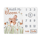 Sweet Jojo Designs boho floral garden blanket cover showing plush texture and sage florals.