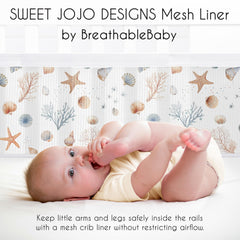 Sweet Jojo Designs Ocean Seashells BreathableBaby mesh technology close-up highlighting airflow.