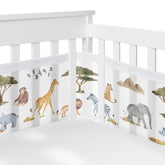 Sweet Jojo Designs breathable mesh crib liner featuring elephants and air-channel tech for airflow.