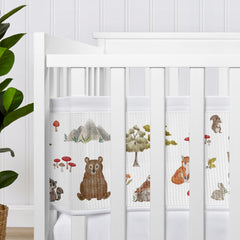 Sweet Jojo Designs breathable mesh crib liner with deer print helps keep baby content during naps.