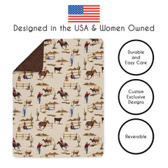 Sweet Jojo Designs brown western cowboy boy sham shows matching accent for kid-friendly rooms