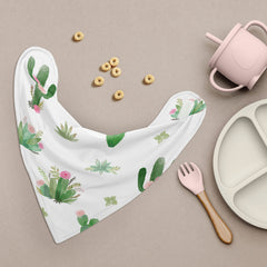 Sweet Jojo Designs cactus floral bandana bib set of 3 showing coordinated nursery coordination