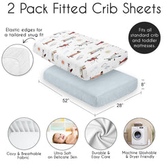 Sweet Jojo Designs crib sheets snug-fit elastic edge for quick nightly changes