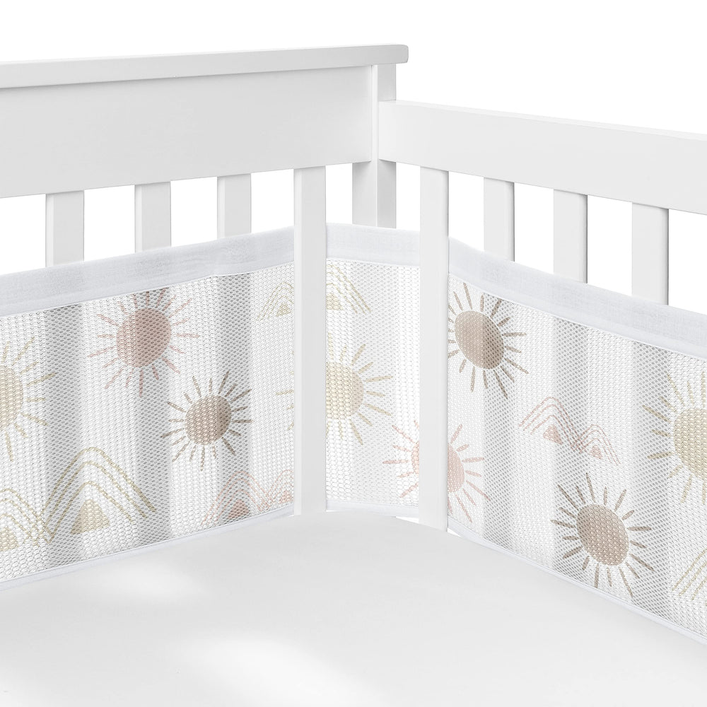 Sweet Jojo Designs desert sun mesh liner front view shows breathable fabric for safer airflow.