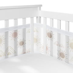 Sweet Jojo Designs desert sun mesh liner front view shows breathable fabric for safer airflow.