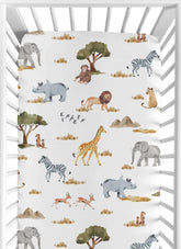 Sweet Jojo Designs fitted crib sheet elephant feature for baby sleep