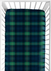 Sweet Jojo Designs green gingham fitted crib sheet closeup shows soft microfiber texture