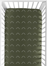 Sweet Jojo Designs green-white boho arrow fitted crib sheet for a soothing nursery