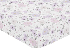 Sweet Jojo Designs jersey-knit crib sheet features secure bottom elastic for a snug fit.