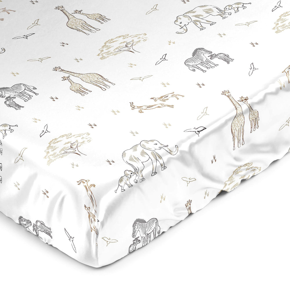 Sweet Jojo Designs Jungle Safari elephant pattern crib sheet for cozy nights and easy care