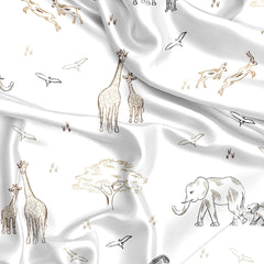 Sweet Jojo Designs Jungle Safari giraffe pattern crib sheet supports snug fit on standard mattresses