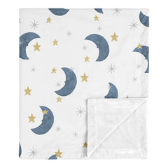 Sweet Jojo Designs Moon and Star blanket front view for cozy swaddling.