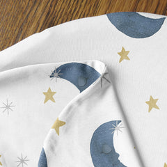 Sweet Jojo Designs Moon Star Cocoon Sleep Sack in nursery setup for cozy swaddles.