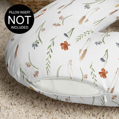 Sweet Jojo Designs nursing pillow cover zipper closeup highlights hidden zipper and easy changes