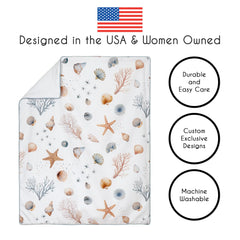 Sweet Jojo Designs Ocean Seashells diaper stacker keeps diapers organized and accessible
