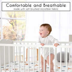 Sweet Jojo Designs Ocean Seashells mini crib sheet fits mini cribs and play yards