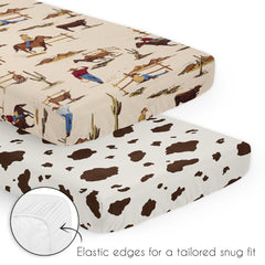 Sweet Jojo Designs patchwork cowboys print comforter adds playful nursery focal point.