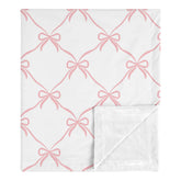 Sweet Jojo Designs pink bows blanket front shows cozy infant comfort