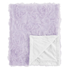 Sweet Jojo Designs purple floral rose blanket reverse-minky for cozy newborn cuddles on the go.