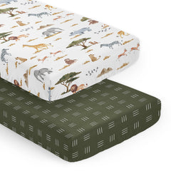 Sweet Jojo Designs safari elephant crib sheet in soft microfiber for gentle sleep