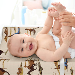 Sweet Jojo Designs soft brushed microfiber pad cover is stretchy for a snug fit on standard changing pads.