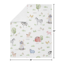 Sweet Jojo Designs soft minky blanket folded neatly for easy car seat or stroller trips.