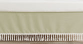 Sweet Jojo Designs solid sage green crib skirt with dust ruffle enhances nursery decor and prevents crib frame exposure