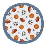 Sweet Jojo Designs 36-inch round sports playmat for tummy time and floor play.