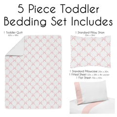 Sweet Jojo Designs pink bows pillowcase adds soft comfort for kids' night routines
