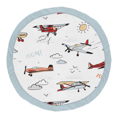 Sweet Jojo Designs vintage airplane playmat 36in round tummy time surface