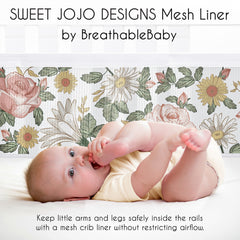 Sweet Jojo Designs vintage floral boho pattern adds soft, cozy nursery charm.