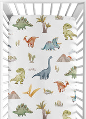 Sweet Jojo Designs watercolor dinosaur crib sheet with a cozy snug fit.