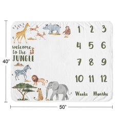 Sweet Jojo Designs Welcome to the Jungle quote adds playful charm to baby portraits