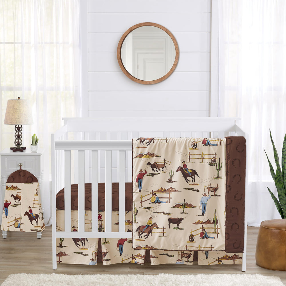 Sweet Jojo Designs Western cowboy crib blanket features desert scene for cozy naps.