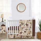 Sweet Jojo Designs Western cowboy crib blanket features desert scene for cozy naps.