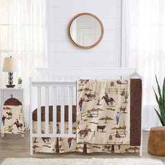 Sweet Jojo Designs Western cowboy crib blanket features desert scene for cozy naps.