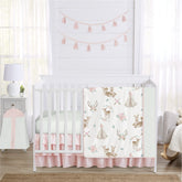 Sweet Jojo Designs woodland deer floral blanket offers cozy nap-time warmth.