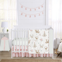 Sweet Jojo Designs woodland deer floral blanket offers cozy nap-time warmth.
