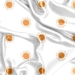 Sweet Jojo Designs pumpkin rust orange boho sun motif crib sheet in satin