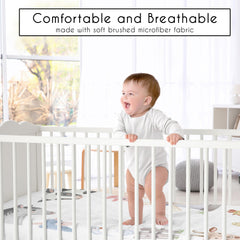 Sweet Jojo snug-fit crib sheet with full elastic minimizes shifting at night.