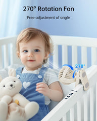 SweetFULL Mini Clip-On Fan featuring rechargeable battery for all-day outdoor use.