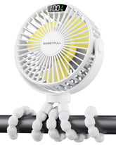 SWEETFULL portable stroller fan with LED display for precise cooling on the go.