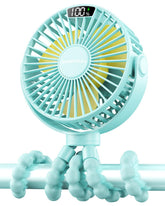 SWEETFULL stroller fan display shows wind speed for easy cooling control.