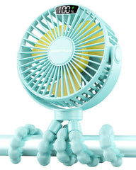 SWEETFULL stroller fan display shows wind speed for easy cooling control.