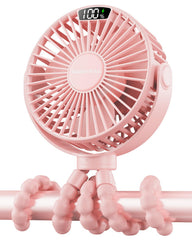 SWEETFULL stroller fan with LED display shows speed and battery for easy control.
